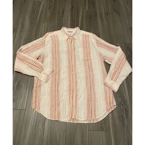 NWT Tommy Bahama Relax 100% Linen Men’s XL Wheat Tan Long Sleeve Button Up Shirt
